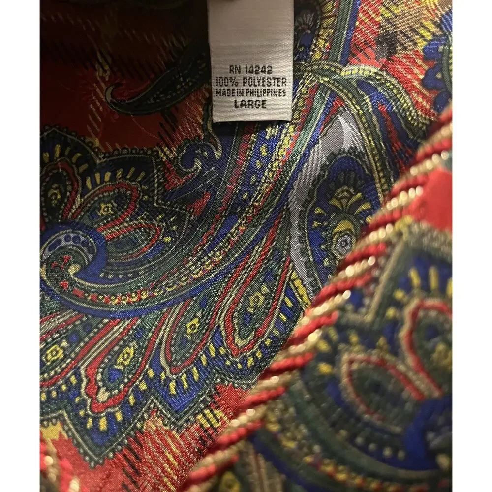 Vintage Christian Dior Neiman Marcus Caftan Luxe Lounge Dress Plaid Paisley SZ L